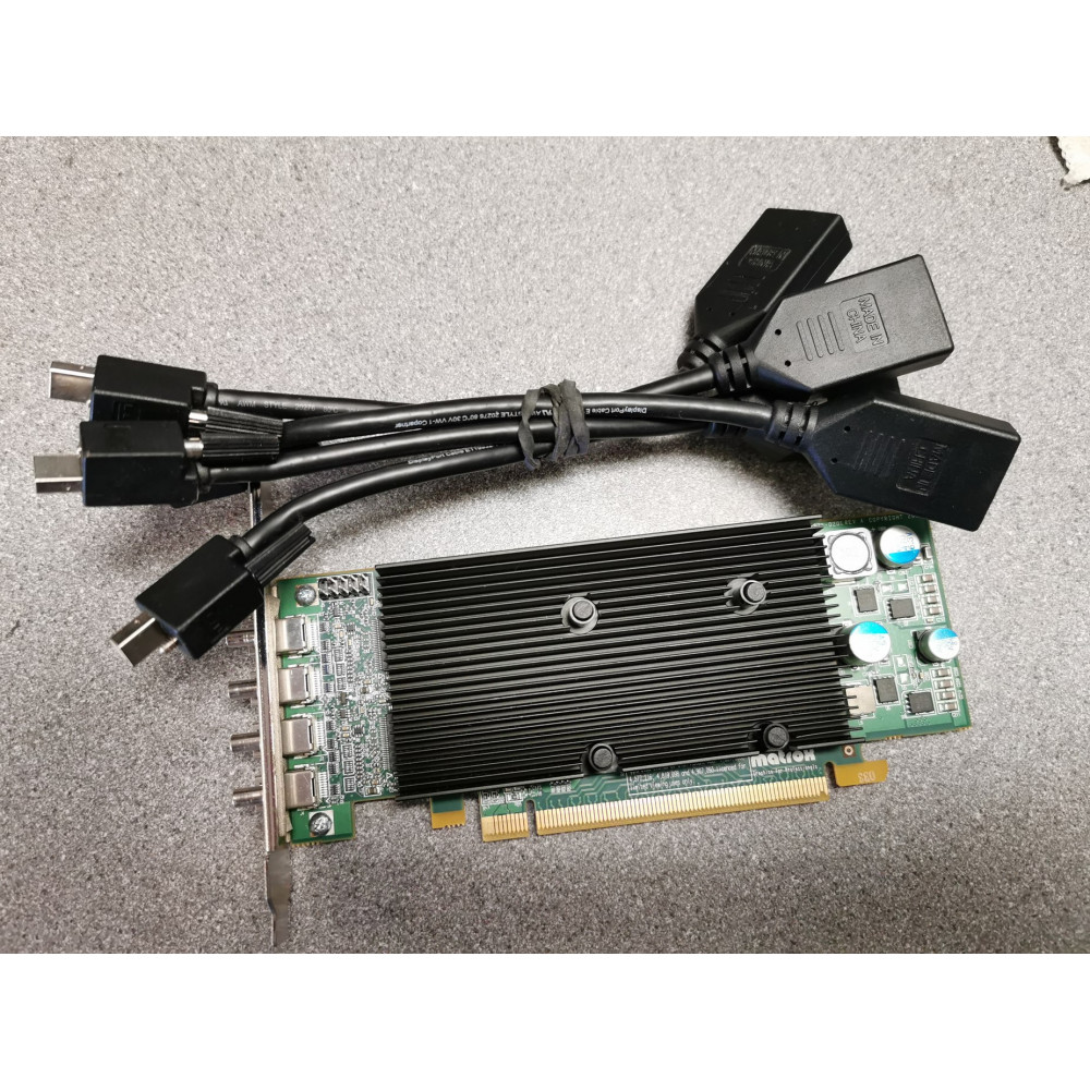 Matrox M9148 Quad Display PCIe x16 Graphics Card 4 x Mini DP Cables
