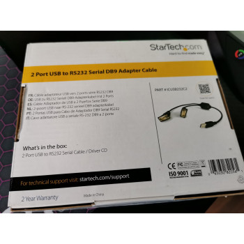 StarTech 2 Port USB to RS232 Serial DB9 Adapter Cable