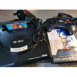 Sega Megadrive with Controller & Sonic the Hedgehog 1 & 2 Carts