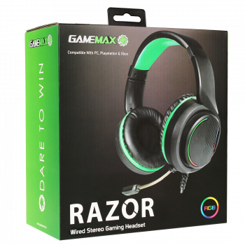 GameMax Razor RGB Gaming Headset and Mic with 5.1 Surround Sound Retail Box - New