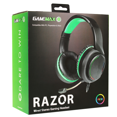 GameMax Razor RGB Gaming Headset and Mic with 5.1 Surround Sound Retail Box - New